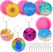 Resin Molds Silicone Keychain, 4 Pcs Round Epoxy Casting Mold for RFID Key Fob/Tracker with 10 Pieces Key Rings